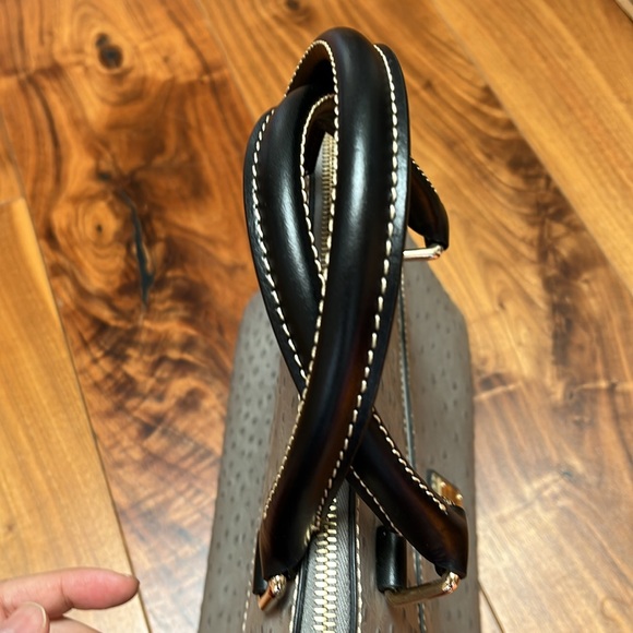 NWOT Dooney Bourke Ostrich Pattern Leather Dome Satchel. - Picture 8 of 13